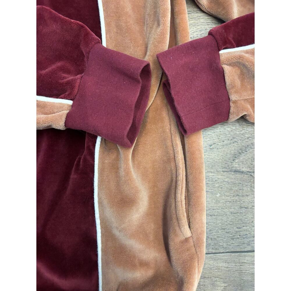 Vtg John Blair Mens Velour Track Suit Size XLG 2-Pc Jacket Pants Red Brown - Picture 7 of 15